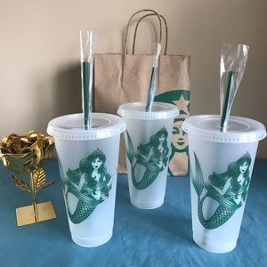 3 Starbucks Frosted Siren Mermaid Venti Cold Cups